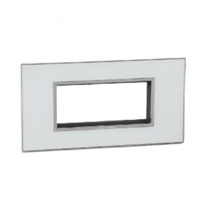 Legrand Arteor Mirror White Cover Plate With Frame, 8 M, 5757 54